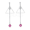 Eco-Friendly Brass Micro Pave Cubic Zirconia Dangle Stud Earring EJEW-EE0004-07P-01-1
