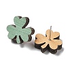 Printing Wood Stud Earrings for Women EJEW-B028-02-2