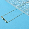 Brass Micro Pave Light Sky Blue Cubic Zirconia Wave Shaped Pendant Cable Chain Necklaces for Women NJEW-R005-01G-3