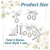 DIY Blank Oval Alloy Brooches with Imitation Pearl Making Kit PALLOY-AB00264-2