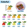 100Pcs 10 Colors Transparent Acrylic Pendants PALLOY-TAC0097-4