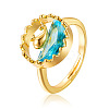 Brass Rhinestone Cuff Open Rings WGA0DFC-02-2