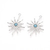 Brass Micro Pave Cubic Zirconia Enamel Pendants KK-T074-57P-3