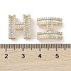 Brass Micro Pave Clear Cubic Zirconia Beads KK-G491-32G-3