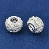 Brass Micro Pave Cubic Zirconia European Beads KK-I719-19S-2