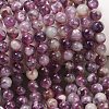 Natural Lepidolite/Purple Mica Stone Beads Strands G-G160-A01-04-1
