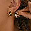 Elegant Heart Brass Cubic Zirconia Stud Earrings GX1194-1-1