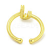 Rack Plating Brass Open Cuff Rings for Women RJEW-F162-01G-J-3