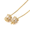Brass Pave Clear Cubic Zirconia Pendant Necklaces for Women LS-NJEW-S429-04G-03-1