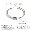 304 Stainless Steel Open Cuff Bangles for Women RM8954-2-2