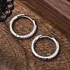 Brass Micro Pave Cubic Zirconia Huggie Hoop Earrings EJEW-K083-36P-B-5