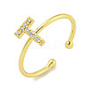 Rack Plating Brass Open Cuff Rings for Women RJEW-F162-02G-T-1