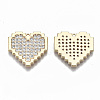 Brass Micro Pave Clear Cubic Zirconia Pendants X-KK-S356-166G-NF-2