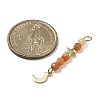 3Pcs 3 Styles Natural Carnelian Faceted Round Beaded Pendants PALLOY-JF03604-01-3