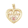 Mother's Day Brass Cubic Zirconia Pendants KK-L251-07G-01-1