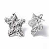 Non-Tarnish 304 Stainless Steel Textured Star Stud Earrings for Women EJEW-F300-01P-1