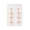 Natural Pearl Flower Long Dangle Stud Earrings EJEW-JE05208-2