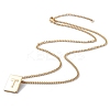 Stainless Steel Initial Letter Rectangle Pendant Necklace for Men Women NJEW-E090-01G-20-2