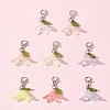 8Pcs 8 Colors Flower Acrylic Pendant Decorations HJEW-FS00034-01-9