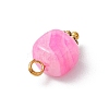Dyed Natural Agate Cube Charms PALLOY-JF03963-5