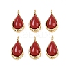 Synthetic Red Gemstone Teardrop Charms KK-B157-33A-G-1