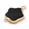 Natural Black Stone Flower Connector Charms KK-U042-17G-07-2