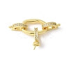 Brass Pave Clear Cubic Zirconia Fold Over Clasps KK-M320-07G-1