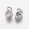 Brass Micro Pave Grade AAA Cubic Zirconia Charms LS-ZIRC-K059-10P-NR-1