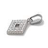 Ion Plating(IP) 304 Stainless Steel Micro Pave Cubic Zirconia Pendants STAS-Z107-06P-07-2