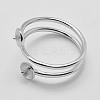 Anti-Tarnish Rhodium Plated 925 Sterling Silver Finger Design Ring Mounts Fittings with Pearl Seat X-STER-A070-040-3