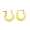 Brass Enamel Hoop Earrings for Women EJEW-M211-01LG-F-1