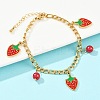 304 Stainless Steel Enamel Charm Bracelets for Women BJEW-G747-01G-1