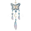 Natural Aquamarine and Resin Pendant Decorations HJEW-TA00134-01-1