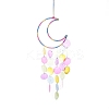 Suede Wrap Iron Moon Hanging Ornaments HJEW-G025-01-1