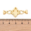 Brass Micro Pave Clear Cubic Zirconia Fold Over Clasps KK-P291-10G-3