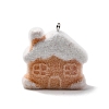 Christmas Flocky Opaque Resin Pendants LS-RESI-F062-04A-1