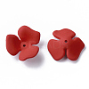 3-Petal Spray Painted Acrylic Bead Caps MACR-N007-01A-2