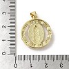 Brass Pave Shell Pendants KK-I708-16H-G-3