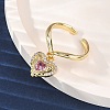 Brass Micro Pave Cubic Zirconia Open Cuff Rings for Women RJEW-U057-22A-G-3