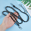 1Pc Black PU Leather Alloy Purse Chains FIND-HS0001-91B-3