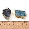 Raw Rough Natural Dyed Quartz Crystal Links Connector Charms G-K189-04LG-3