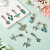 14Pcs 7 Styles Alloy & Synthetic Turquoise Zipper Sliders HJEW-TAC0101-5