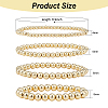 4Pcs 4 Size Brass Round Beaded Stretch Bracelets Set for Women BJEW-AN0001-07-2