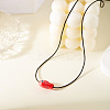 Fish Porcelain Pendant Black Wax Cord Necklaces FS-WG7FFA4-05-1