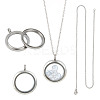 DIY Blank Dome 304 Stainless Steel Locket Pendant Necklace Making Kit STAS-DR0001-02P-1