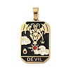 Ion Plating(IP) 304 Stainless Steel Enamel Pendants STAS-Q003-01G-05-1