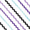 4 Strands 4 Colors Polyester Wave Bending Fringe Trim OCOR-GF0002-43B-1