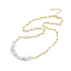 Natural Blue Lace Agate Chip Beaded Necklaces NJEW-C070-04G-03-2