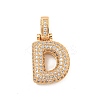Brass Micro Pave Clear Cubic Zirconia Pendants KK-B099-01G-D-1