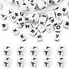 20Pcs White Cube Letter Silicone Beads 12x12x12mm Square Dice Alphabet Beads with 2mm Hole Spacer Loose Letter Beads for Bracelet Necklace Jewelry Making JX432T-1